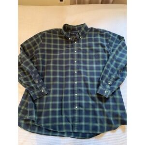 Ralph Lauren  Blue Green Plaid Long Sleeve Button Down Shirt 3XB 3TG